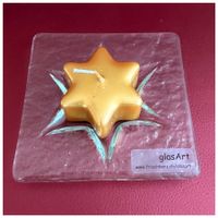 GlasArt - quadratischen Glasuntersetzer - 7-zackigen Stern
