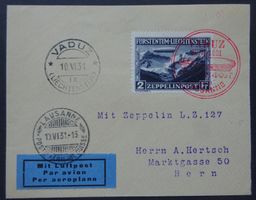 Zeppelinfahr 47b, Vaduz-Lausanne, 10.6.1931, Kat. 450.00
