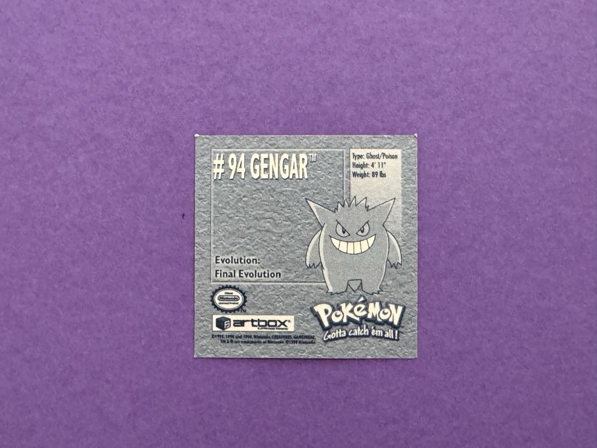 Pokémon Sammelbilder & Trading cards: Artbox Pokémon 1999 Sticker Gengar #94 – Gebraucht aus Thun von Puliziker 1