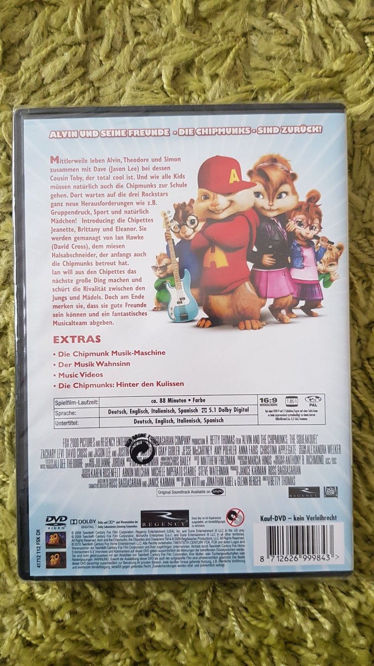 Alle DVDs: Alvin und die Chipmunks 2 – Neu und originalverpackt aus Dornach von Letizia1987 1