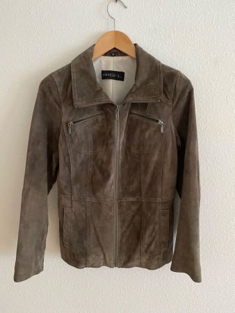 Stylische Wildlederjacke Grösse M - Farbe Greige