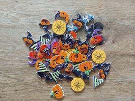 50 Stk Halloween Hölzknöpfe mix Buttons