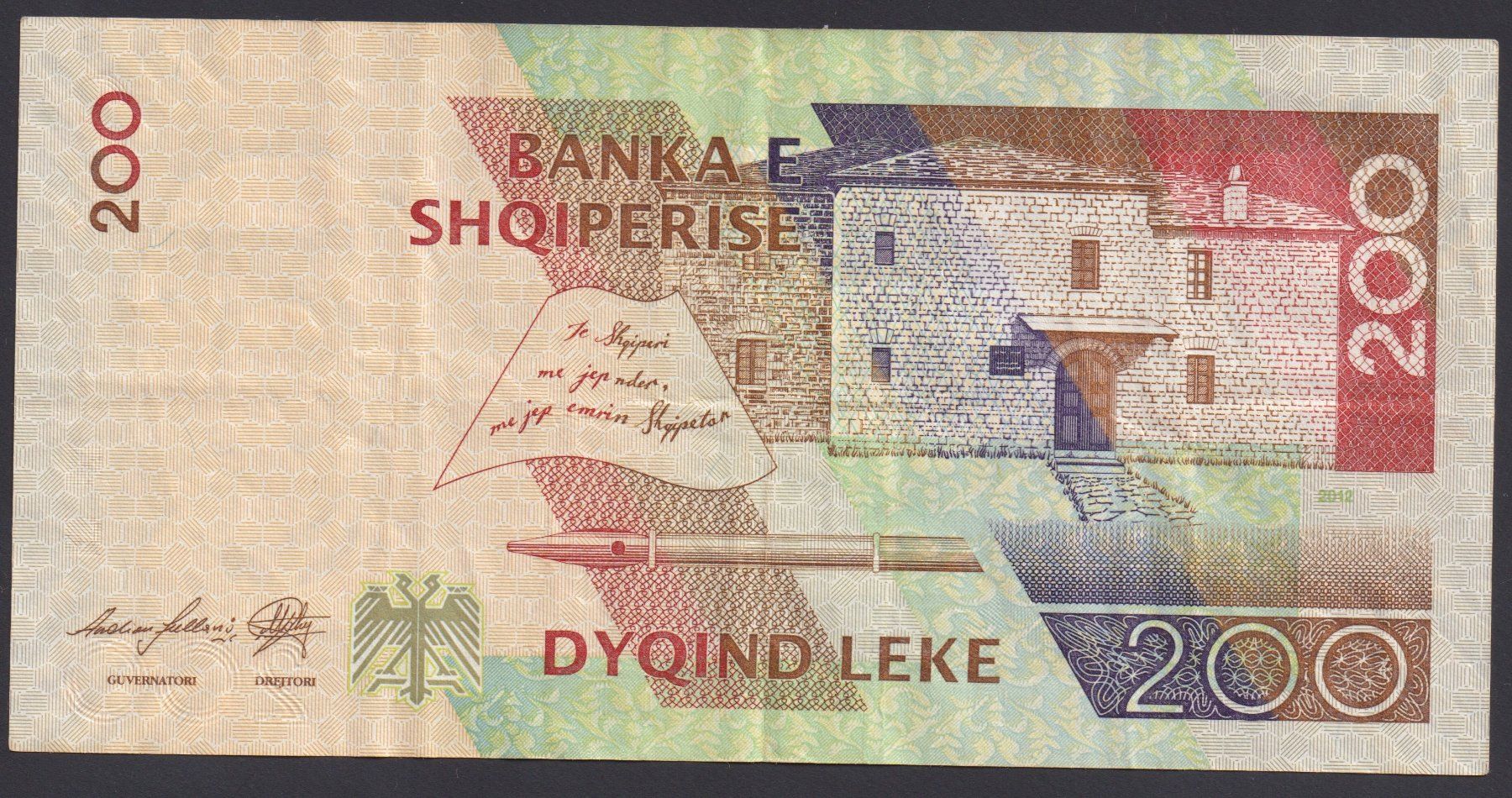 Banconote: Albanien 200 Leke 2012 – Usato da Brugg AG venduto da banknoten_muesli 1