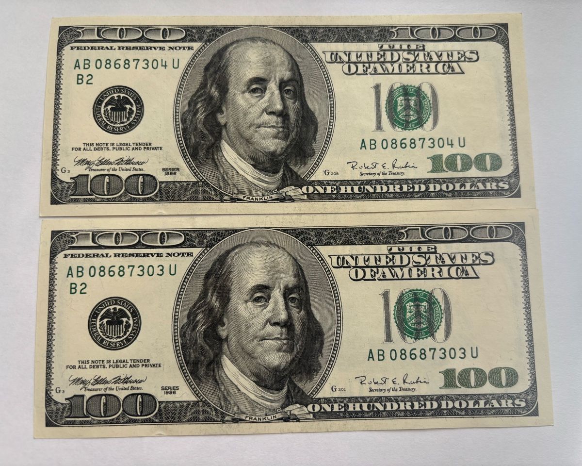 Banconote: USA 2 billets 100$ consécutifs 1996 – Nuovo (secondo la descrizione) da Le landeron venduto da santa_99