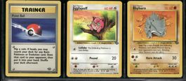 Vintage Pokémon Karte Jungle EN 1999 Lot of 3