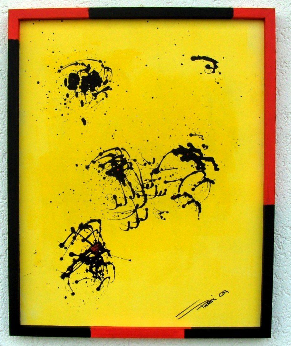 Dipinti: die Spinne - Gelb/Schwarz Originales Gemälde, 67 x 54 – Nuovo e nell'imballaggio originale da Eschenbach venduto da Alicekunst