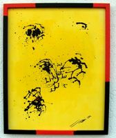 die Spinne - Gelb/Schwarz Originales Gemälde, 67 x 54