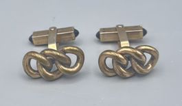 Vintage Manschettenknöpfe Knoten Kettenglieder goldfarben
