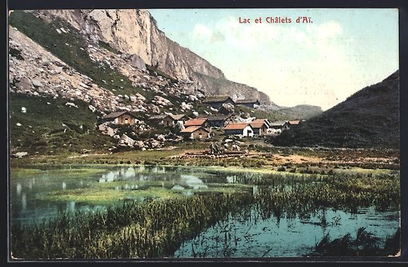 Cartoline postali: AK Leysin, Lac et Châlets d'Ai – Usato da Berlin venduto da bartko-reher