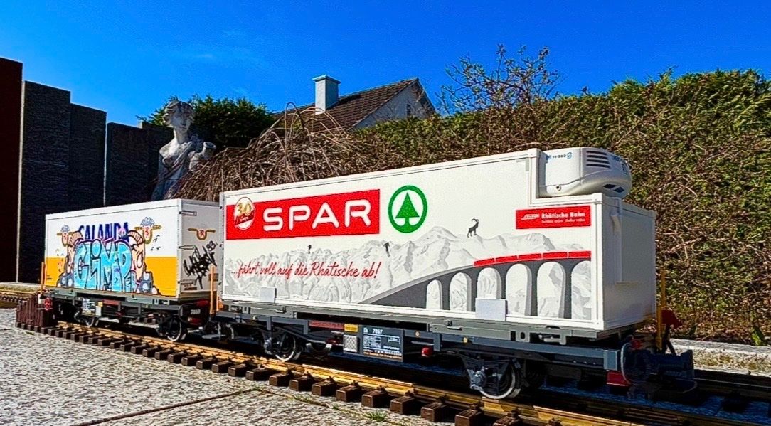 LGB Modellini di ferrovie: LGB Wagen 46897 Spar – Nuovo e nell'imballaggio originale da Langendorf venduto da Blechfahrzeuge 5