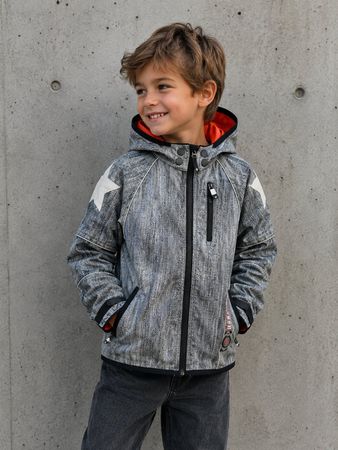 MOLO - Windjacke Gr. 128 Sterne Reflektor-Sterne jeansblau