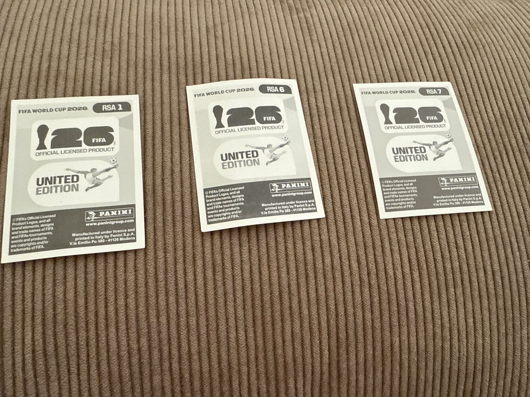 Panini Cartes à collectionner: RSA 1,6,7 – Neuf avec emballage d'origine à Savigny par Kinderboutique