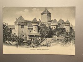 Historische Ansichtskarte: Schloss Chillon am Genfersee