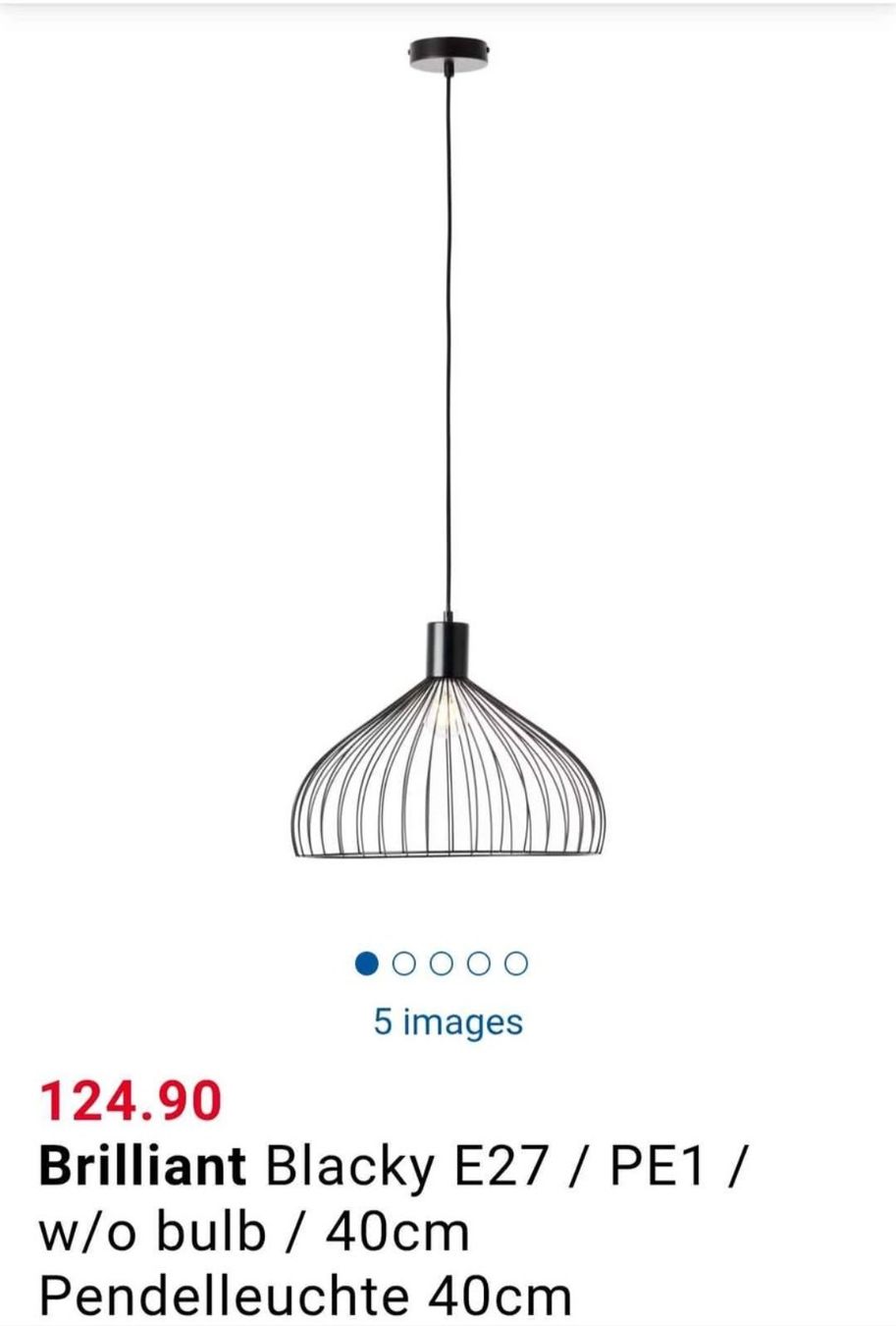 Lustres & lampes de plafonds: Brilliant Blacky Pendelleuchte E27 PE1 40cm – Neuf avec emballage d'origine à Zürich par Lili.bp