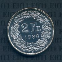 CHF___2.00 1988 stgl *nigelnagelneu! 2 Franken