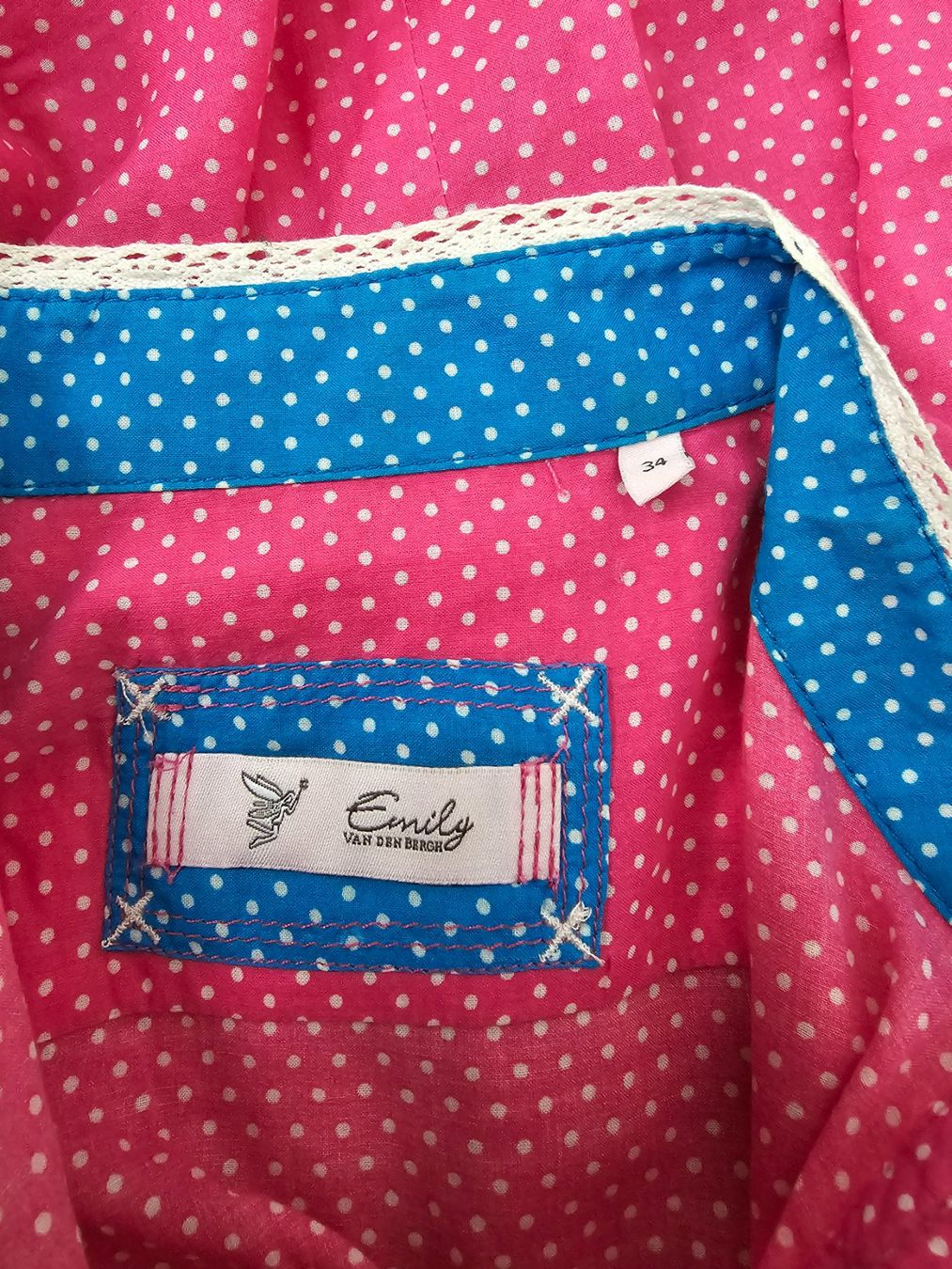 Emily van den Bergh Camicette: Emily van den Bergh Bluse Gr. 34 Pink Punkte Dirndl – Nuovo (secondo la descrizione) da Füllinsdorf venduto da Sunnebliemli7 4
