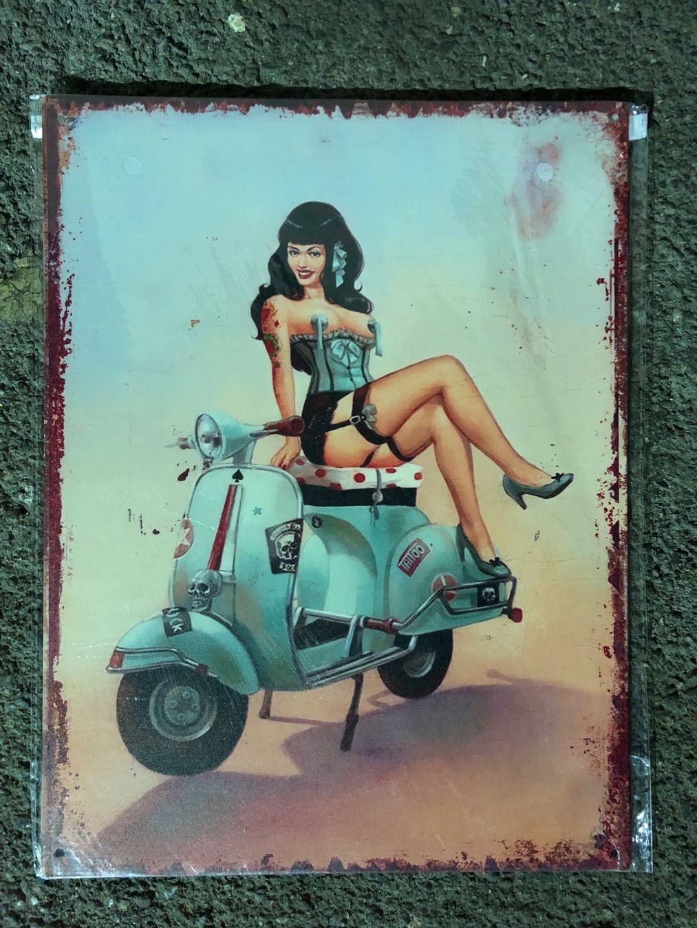 Insegne: Pin up burlesque scooter roller vespa classic – Nuovo (secondo la descrizione) da Reinach AG venduto da rares75