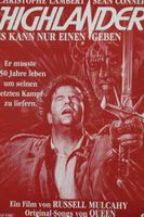 Original Highlander Filmplakat - Rarität! Top Zustand.