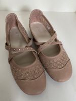 Ballerinas Gr. 41 Rosa Glitzer Riemchen Sommer Schuhe Damen