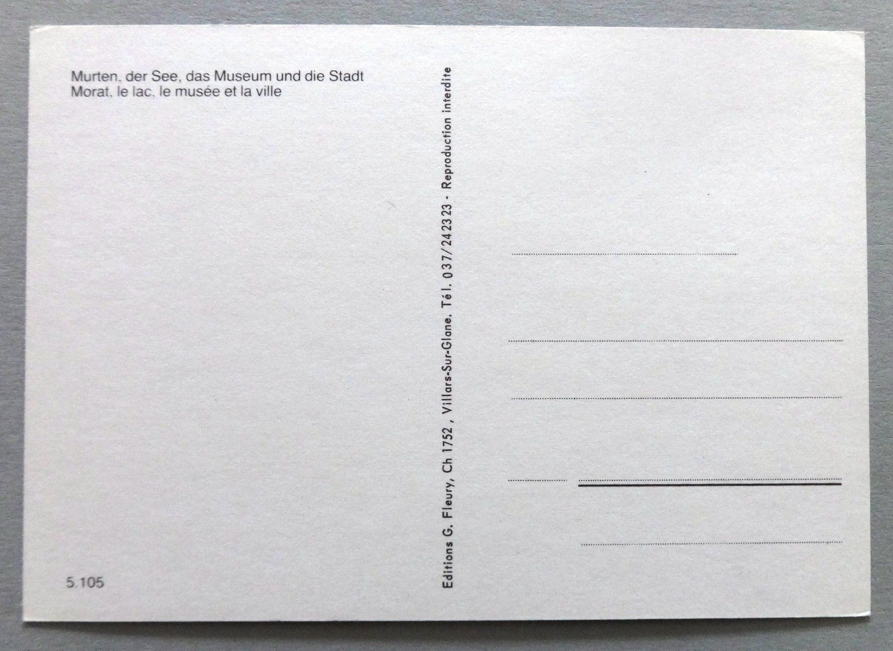 Cartoline postali: Murten - Morat – Usato da Fétigny venduto da Billy2miny 1