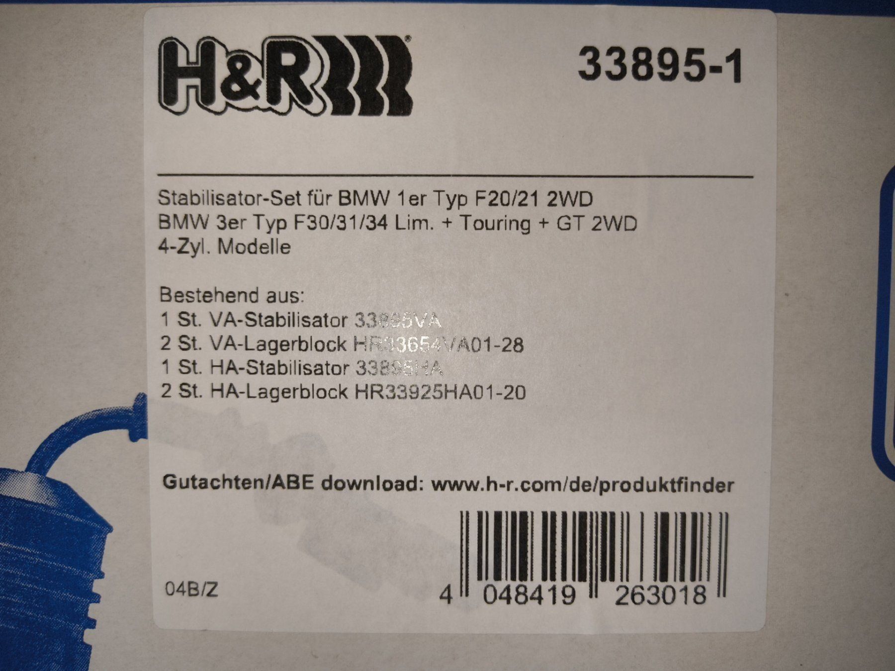 BMW Alle Autoersatzteile: H&R 28/20mm Stabilisator Satz BMW 1/2/3/4er F-Serie – Neu (gemäss Beschreibung) aus Stansstad von 16vdohc 3