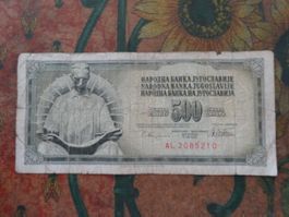 YOUGOSLAVIE  500  Dinara  Billet