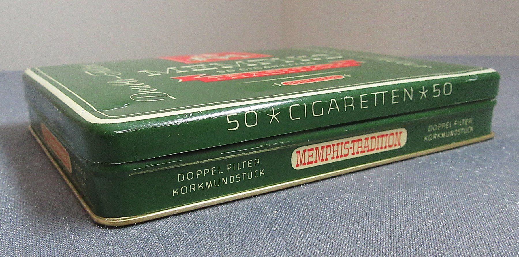 Altro in Decorazioni & Accessori: leere Cigaretten Blechdose - Memphis Tradition Double-Filter – Usato da Auenstein venduto da Padabimbim 2