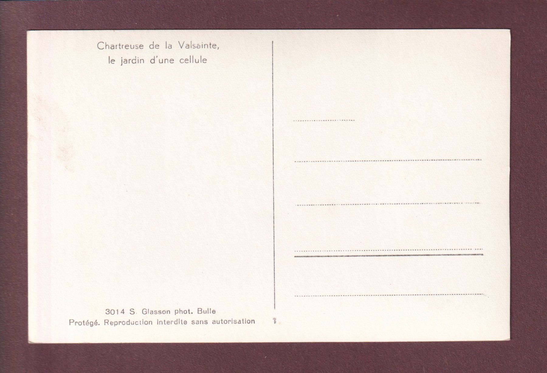 Cartoline postali: Chartreuse de la VALSAINTE - Jardin d'une cellule – Usato da Pully venduto da nicecards 1