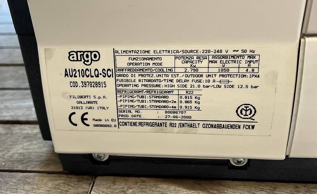 Argo Condizionatori: Klimaanlage Argo Ulisse 10 – Usato da Bottmingen venduto da bun_97h7 3