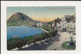 AK ca.1915 Lugano Quai und Monte San Salvatore