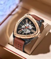 Automatikuhr dreieckigem Skelettzifferblatt - Montre