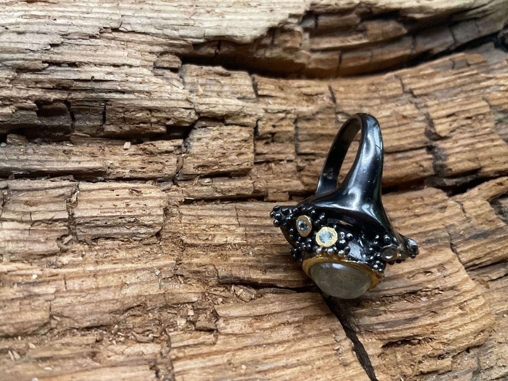 Anelli: Labradoritring in Sterlingsilber, Gr. 55 – Nuovo (secondo la descrizione) da Luzern venduto da S.Kern01 3