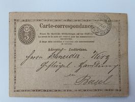 Postkarte 26.07.1874 mit Bahnpoststempel Zugnummer 42