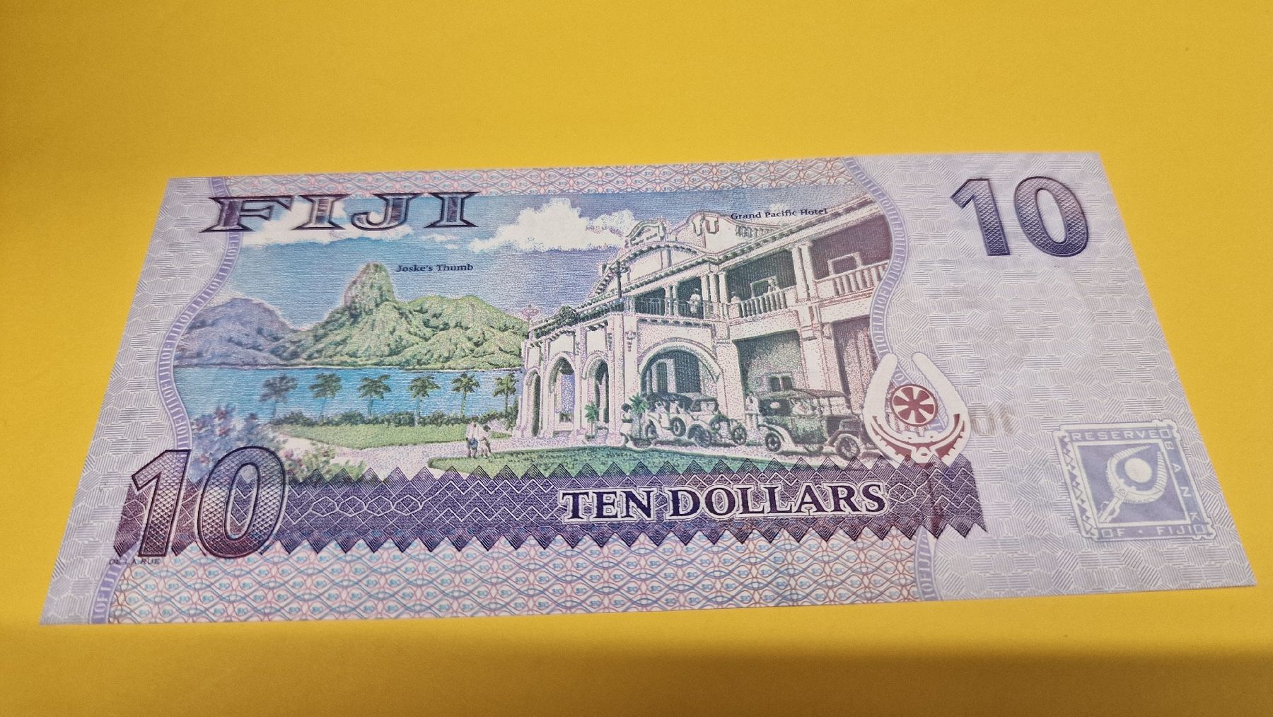 Banconote: Fidschi 10 Dollars Notengeld Banknote  – Nuovo e nell'imballaggio originale da Herisau venduto da Antiques.AR 1