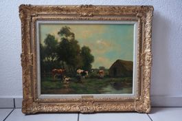 Ölgemälde auf Leinwand Gerrit Pieter Verschuur signiert