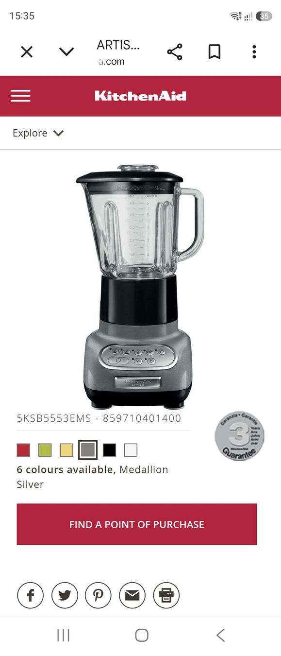 Kitchenaid Elettrodomestici da cucina: Artisan Blender Standmixer – Usato da Giebenach venduto da luxuryandmore 5