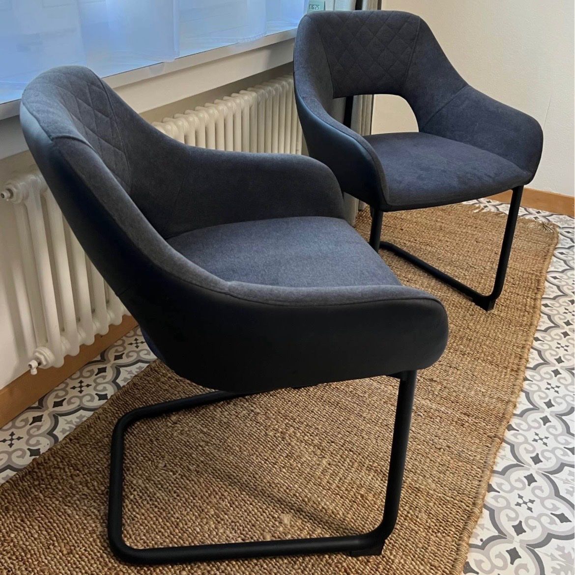 Sedie: 2er Set Sessel / Stühle in Anthrazit – Usato da Winterthur venduto da atelier.maravilla 1