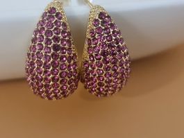 Ohrringe mit pinken Strasssteinen - Glamour pur!