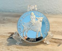 Silberne Gedenkmedaille Europa 2002 Stier Frau Motiv 55