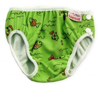 Badewindel, Babybadehose grün Fische Gr. S 6-8kg SALE