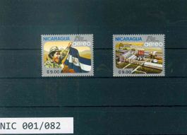 NICARAGUA 2 BRIEFMARKEN JAHRESTAGE