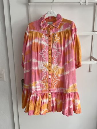 Kleid Miss June Paris batik orange pink Grösse S guter Zusta