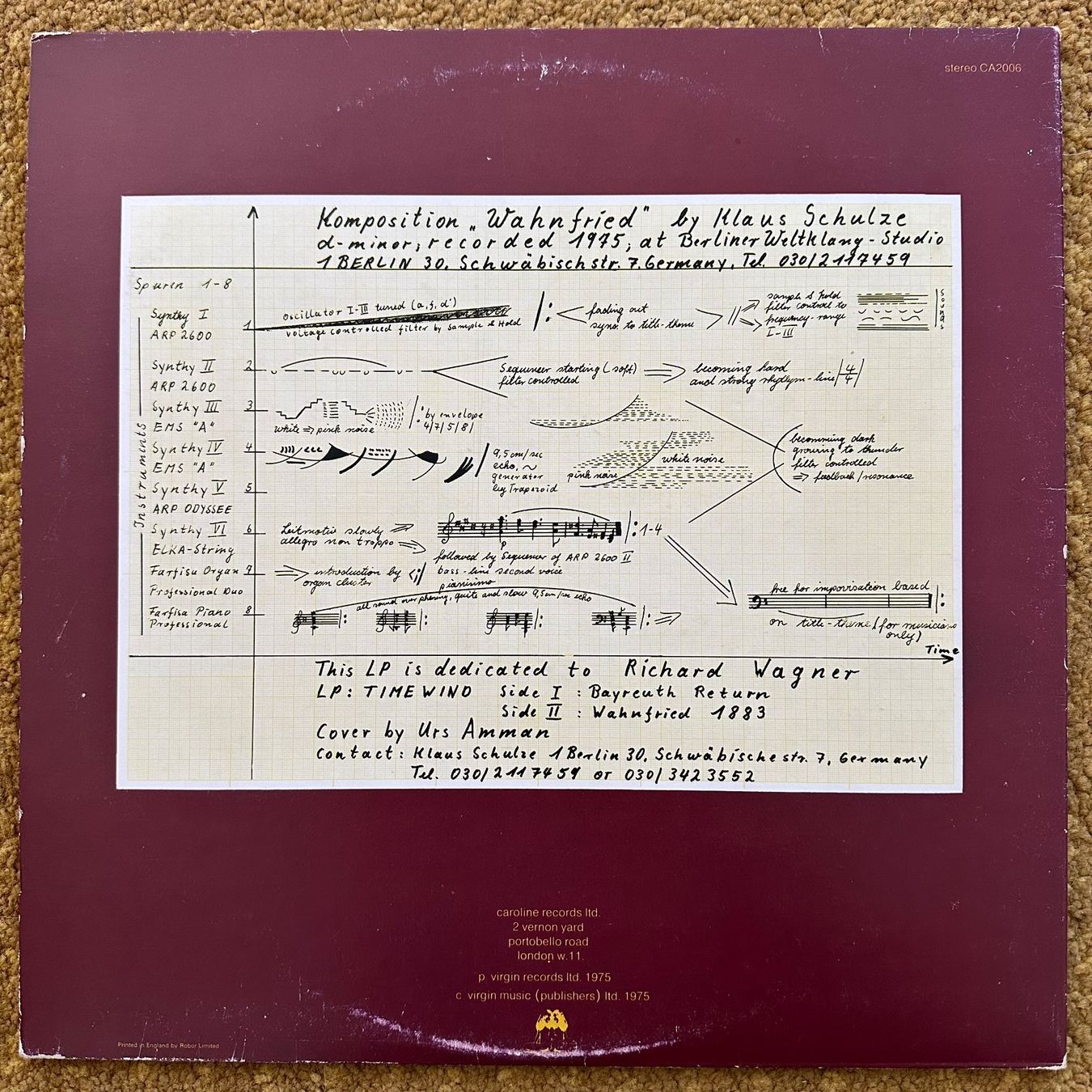 Dischi in vinile: LP - Klaus Schulze - Timewind – Usato da Breganzona venduto da Onairda75 1