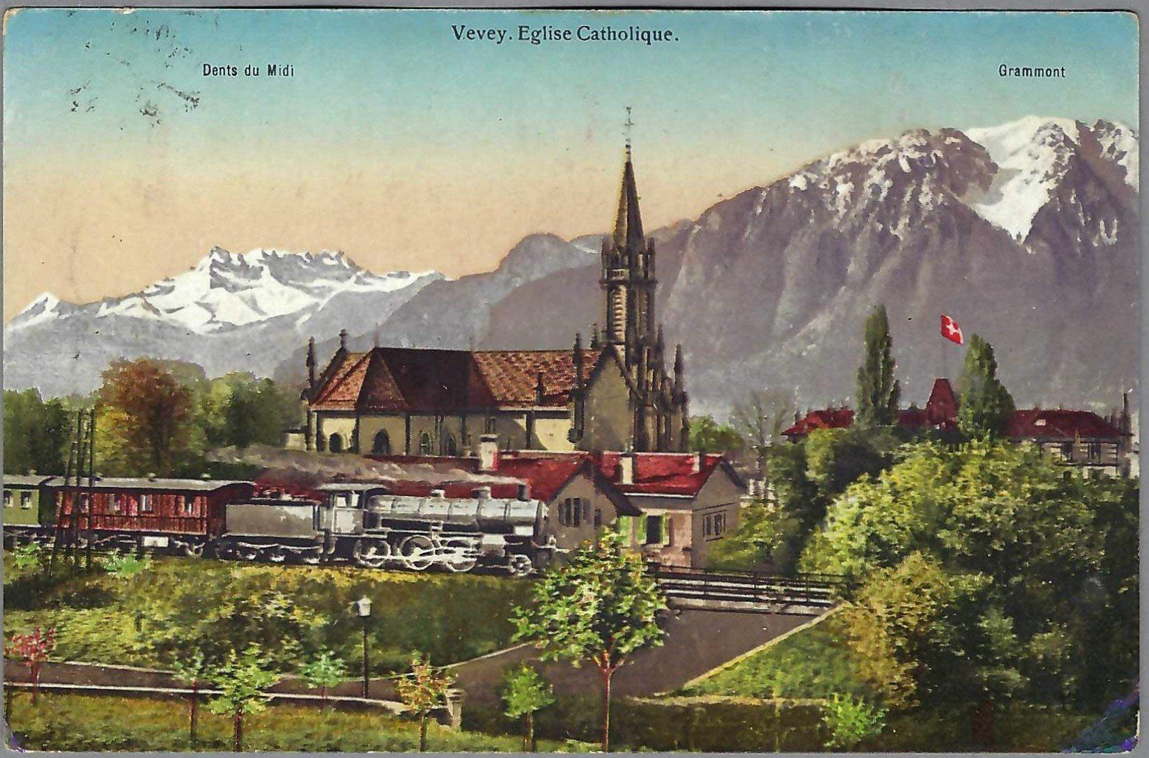 Cartoline postali: 1922, VEVEY DAMPFZUG, NICHT HÄUFIG – Usato da Pura venduto da ulisse1957