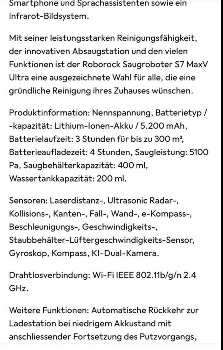 Roborock Aspirapolveri & Accessori: Saugroboter Roborock S7 MaxV Ultra – Usato da Luzern venduto da lilly_67 4