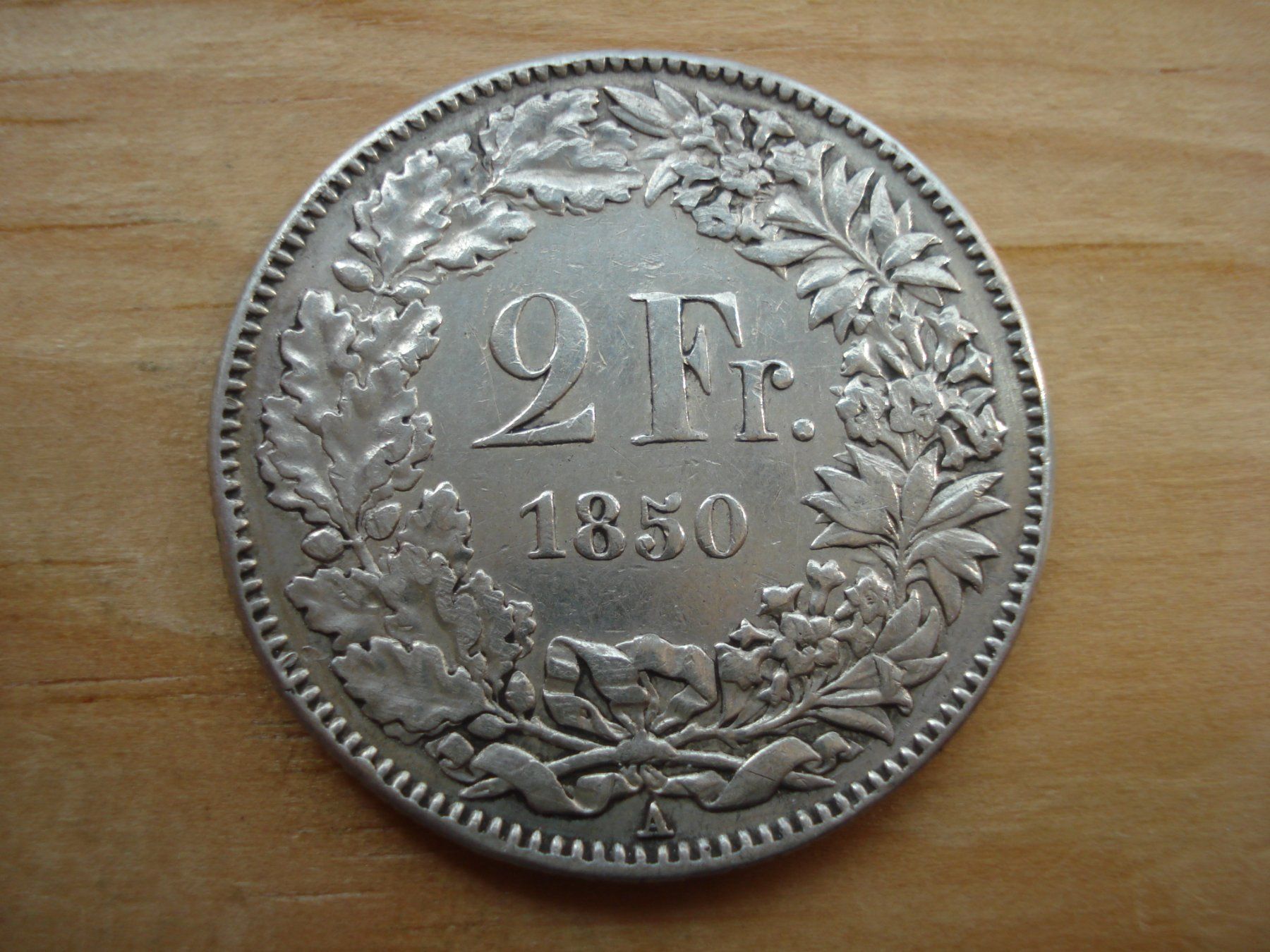 Alle Münzen: (G) 2 Franken 1850 – Gebraucht aus Erlach von Net-Coins