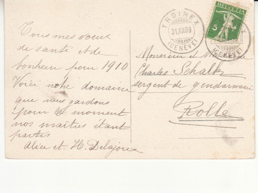 Cartoline postali: Salève 1909, ST Troinex – Usato da Bürglen TG venduto da StampGraf 1