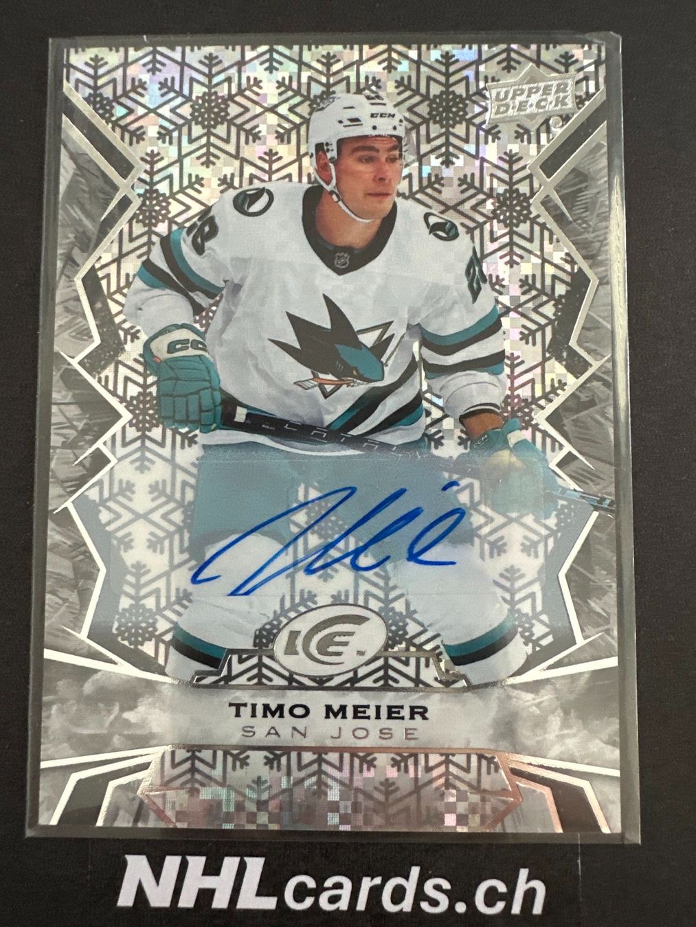 NHL Sammelbilder & Trading cards: Timo Meier NHL Ice White Snowflake Auto Card – Gebraucht aus Belp von nhlcards.ch