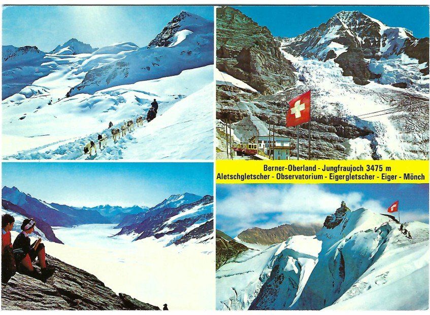 Cartoline postali: AK BO Jungfraujoch - Aletschgletscher - Observatorium – Usato da Rheinfelden venduto da wil_m7gh