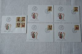 Pro Patria 1988 5 FDC Satz & Einzelmarken SBK B219 - B222